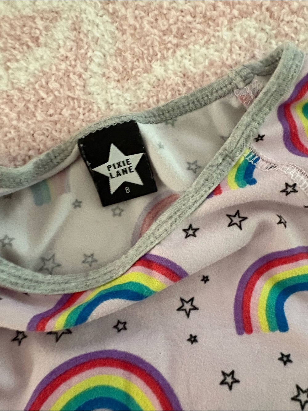 Kids Rainbow Print Pajama Set - Lavender - Picture 2 of 3
